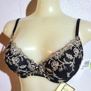 Felina Women's Valentina Push Up Bra Black 36A NEW